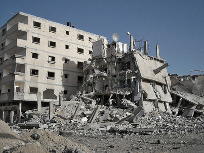 Building in Gaza destroyed during 2008 attacks 