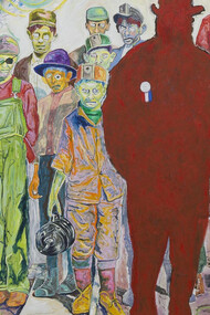 Farley Aguilar, Breaker Boys, 2019, oil, oil stick, and pencil on linen, 185.4 x 259.1 cm 
Installation images by Will Amlot Studio. Copyright the artist. Courtesy Edel Assanti