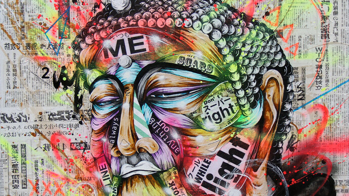 Taka Sudo,
Holy, 2015
Mixed media on canvas
36 x 36 in; 91.44 x 91.44 cm