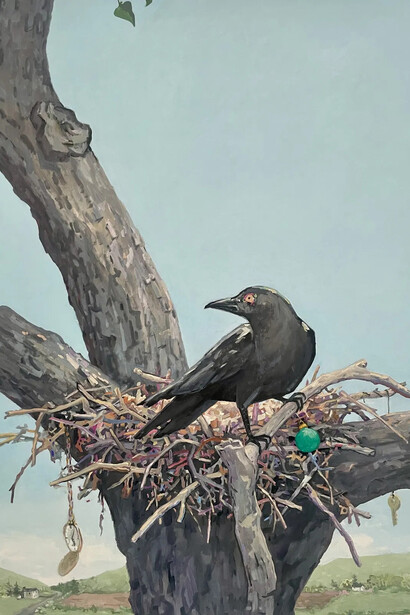 KK Kozik, Collector (detail), 2025. Courtesy of Kenise Barnes Fine Art