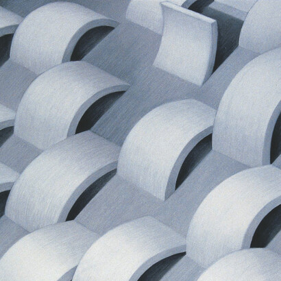 Tsunami #1, chalk on paper, 75 × 60 centimetres, Mark Weighton, 1998