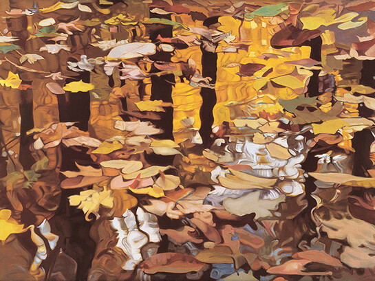 Ralph L. Wickiser, Asphalt Reflection, Oil on canvas, 47" x 70", 1980