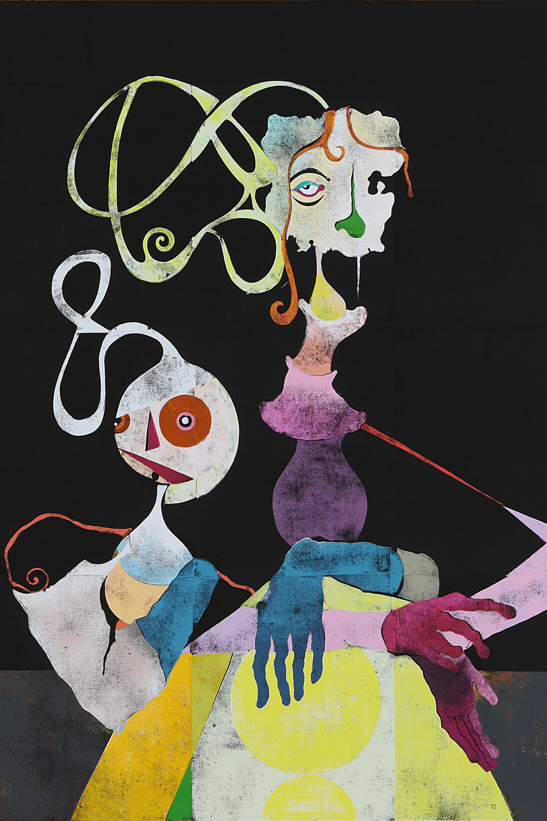 Gert & Uwe Tobias, Untitled, 2014, woodcut on canvas, 200 x 200 cm - 78 3/4 x 78 3/4 inches, Photo Alistair Overbruck, © Gert & Uwe Tobias, courtesy Maureen Paley, London