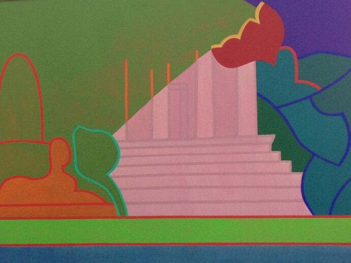 Derrick Greaves, Formal Garden with Sphinx & Temple