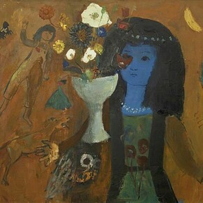 David McClure, RSA, RSW (1926-1998), Paola, Owl and Doll, 1962, oil on canvas