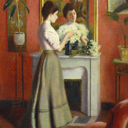Federico Zandomeneghi, Femme au miroir, 1898, olio su tela, cm. 65x55, collezione privata. Courtesy of Palazzo Zabarella
