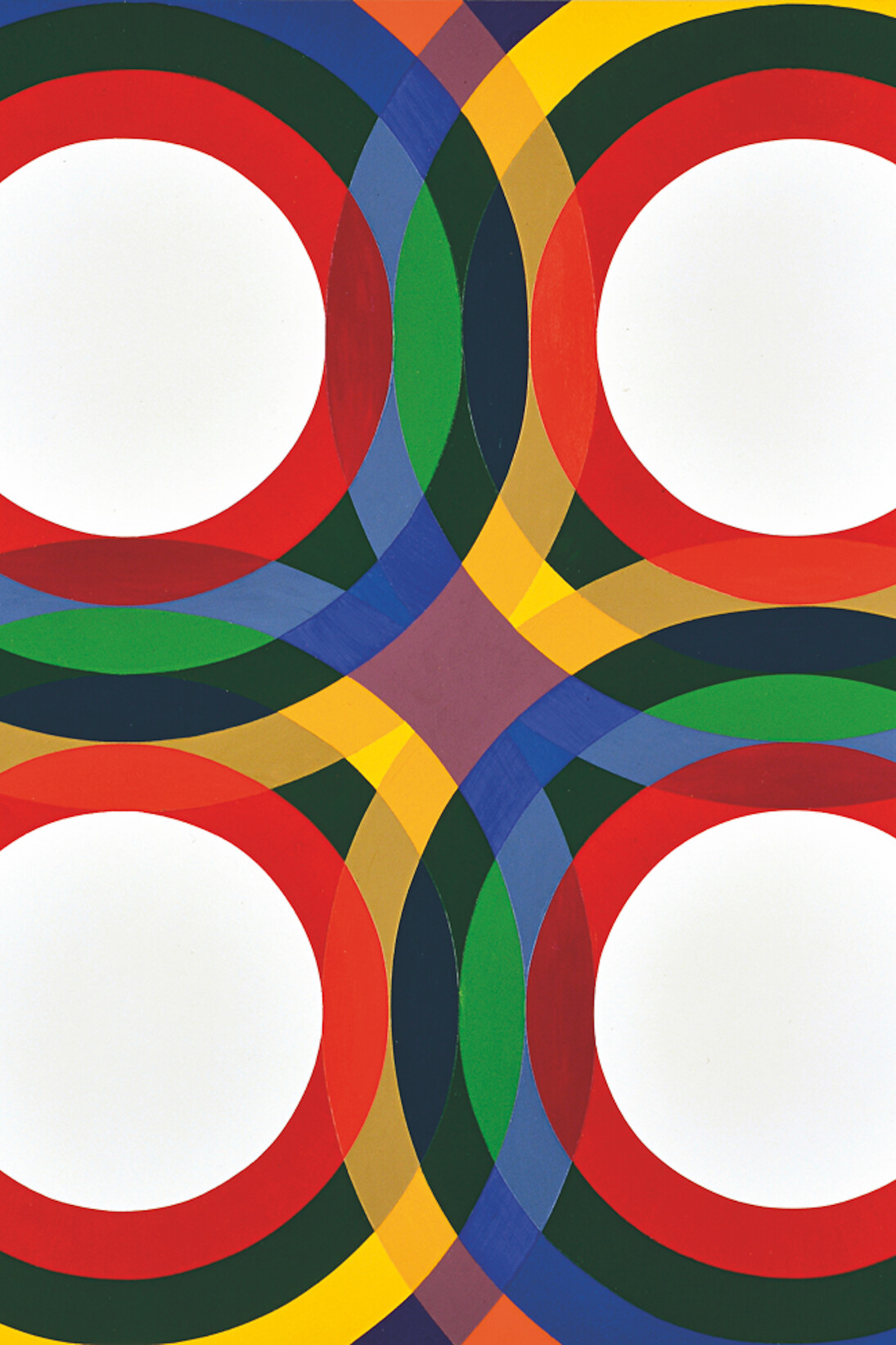 Paolo Minoli, Programma 5 fase 6 AR, Compenetrazioni rotatorie e loro risultanze, 1972. Acrilico su tela, 160 x 160 cm