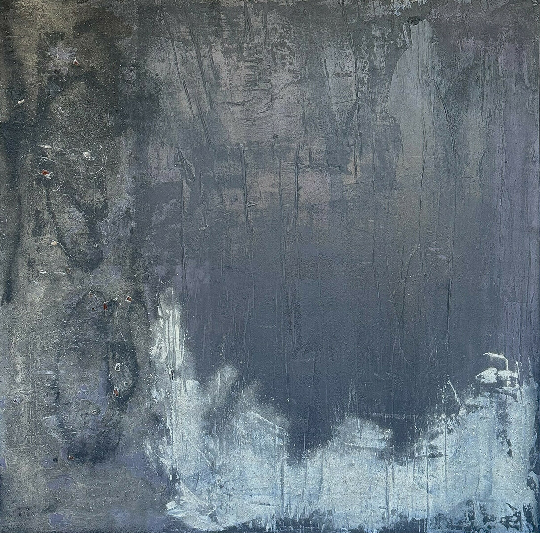 Laura Manuel, Wood Sand and Stone, Mixed Media 48 x 48”/2023
