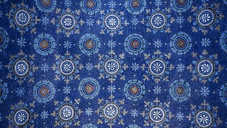 Soffitto mosaicato del Mausoleo di Galla Placidia, Ravenna, Italia