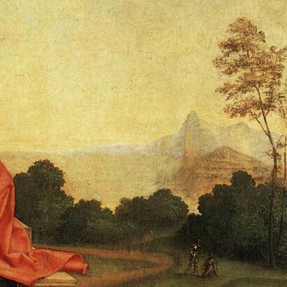 Soldati in fase di riposo, particolare della pala di Castelfranco, Giorgione