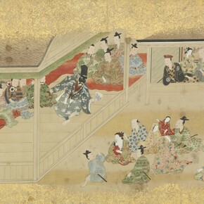 Manzai Dancer’s Drum (Manzai no Tsutsumi Emaki), Handscroll; ink, colours, silver and gold on paper, Middle of 17th century, Edo period (1615-1868), Japan, © Trustees of the Chester Beatty Library, Dublin