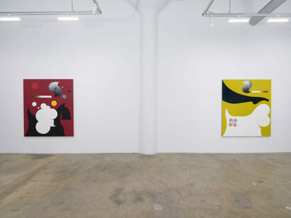 Math Bass, Monday’s child, exhibition view. Courtesy of Vielmetter Gallery