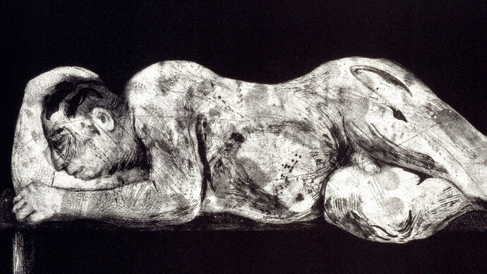 William Kentridge - Sleeper (Black) - 1997