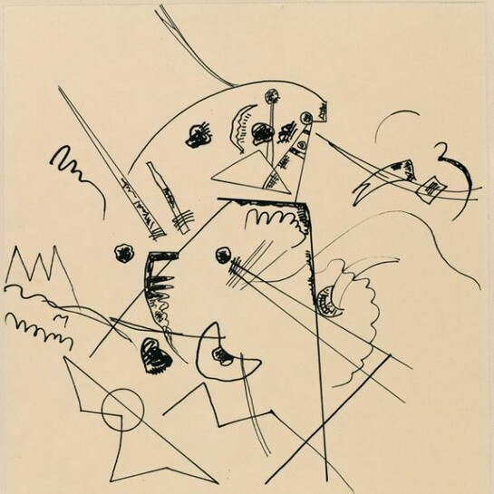 Vassily Kandinsky, Zeichnung zu Kleine Freuden (Disegno per “Piccoli piaceri”), 1913, Inchiostro di china su carta, cm 35,5 x 30,6, Lascito Nina Kandinsky, 1981, Philippe Migeat ‐ Centre Pompidou, MNAM‐CCI