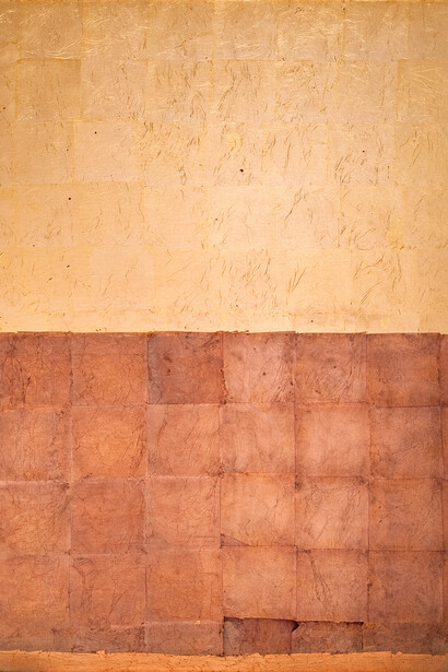 Kenji Yoshida,  La Vie (detail), 2005, metal and oil on canvas, 114 x 195 cm, Photo Jonathan Greet, Image Courtesy October Gallery, London