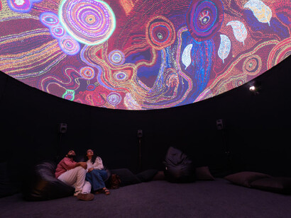 Songlines: tracking the seven sisters, exhibition view. Courtesy of Kiran Nadar Museum of Art