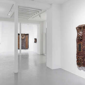 Ozioma Onuzulike, Shield, exhibition view. Courtesy of Afikaris Gallery