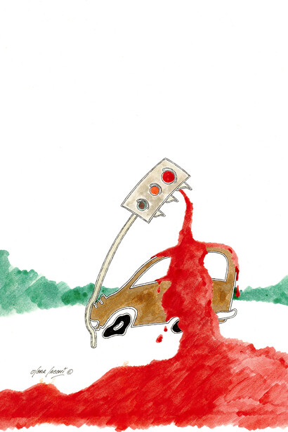 Un'opera grafica di Sacchi