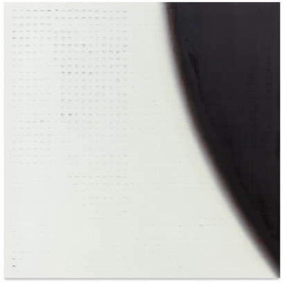 John Hyen Lee, 점, 점 (in time), 2023, oil on panel, 40x40 inches. Courtesy the artist and Harper's, NYC