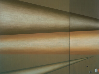Lee Lozano, no title, c. 1965, oil on canvas, two parts, 234.3x310.3x3.9 cm, Pinault Collection © The Estate of Lee Lozano, courtesy Hauser & Wirth. Courtesy of La Pinacoteca Agnelli, Torino