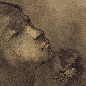 Odilon Redon, Fleur du mal (detail), ca. 1890. Courtesy of Staatliche Museen