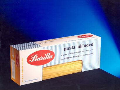 Brevetto della confezione di pasta all’uovo Barilla con finestra angolare © Archivio Storico Barilla  