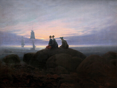 "Puesta de sol en el mar", cuadro de C. Friedrich