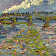 Erich Heckel, Flusslandschaft mit Brücke und Zug, 1905. Mit freundlicher genehmigung der Kunstsammlungen Chemnitz