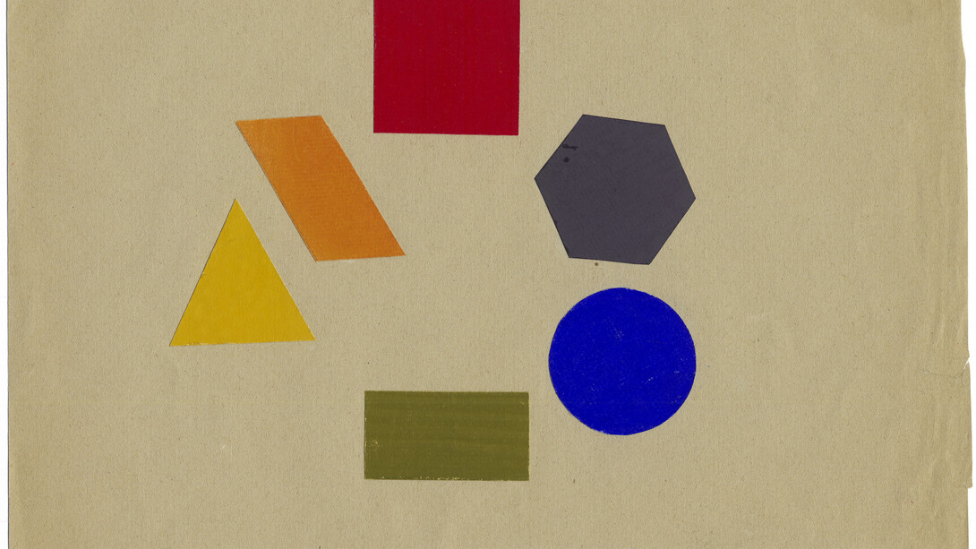 Monica Ullmann‐Broner, the primary colours with the primary forms assigned to them, attempt at giving
form to the secondary colours, 1931, Photo credit: Bauhaus‐Archiv Berlin, photo: Atelier Schneider 