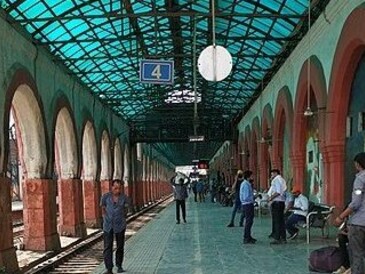 Platform 4 of Ghaziabad Junction Railway Station, Uttar Pradesh, India