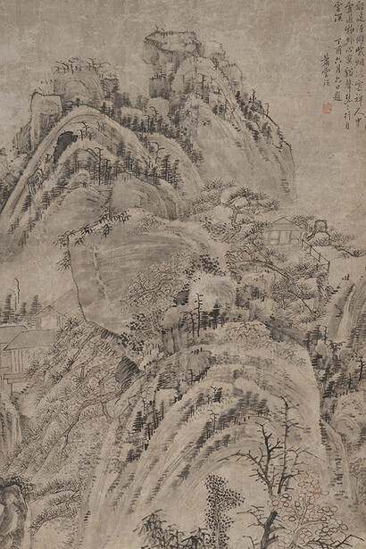 Xiao Yuncong, Dwelling in the forest (detail), 1657. Courtesy of Hong Kong Museum of Art