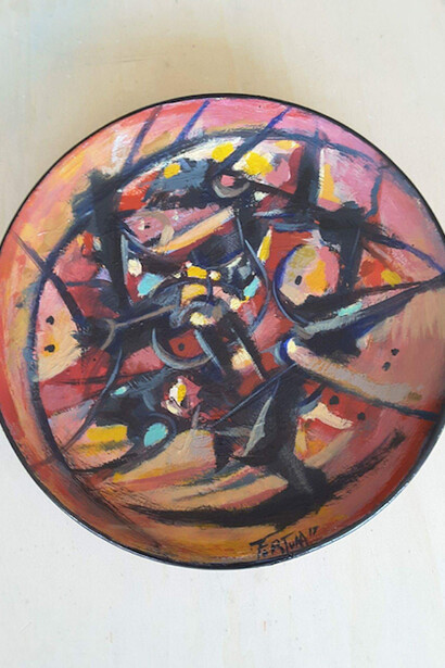 Buleria, 2017 - Piatto In ceramica e acrilico, diametro cm 20