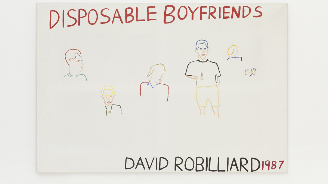 David Robilliard, Disposable Boyfriends, 1987, acrylic on canvas. Photograph: Paul Knight. Courtesy private collection, Frankfurt. © The Estate of David Robilliard. All rights reserved. DACS 2014
