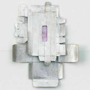 Rachel Whiteread, Detail of Untitled (Violet), 2012, Silver leaf, cardboard, celluloid and graphite on paper, 16 9/16 x 11 5/8 inches, 42 x 29.5 cm © Rachel Whiteread. Photo Mike Bruce. Courtesy Gagosian Gallery