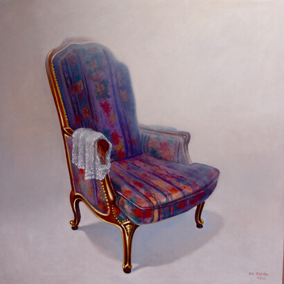 Ala Bashir, Decorated Chair, oil on canvas, 120 x 120 cm