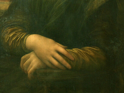 Leonardo da Vinci, La Gioconda, particolare delle mani