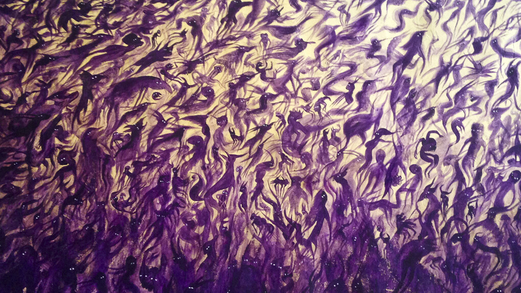 PEYBAK, Abrakan #5, 2015, Acrylique sur toile / Acrylic on canvas, 110 x 150 cm / 43 1/4 x 59 in.
Pièce unique / Unique piece, Courtesy Galerie GP & N Vallois, Paris