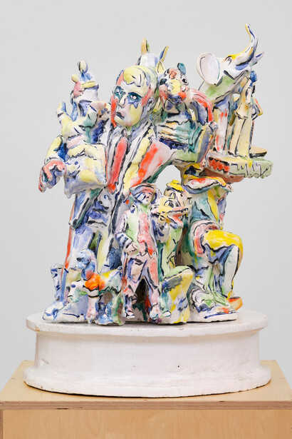 Viola Frey, World civilization: two men with column and elephant, 1994. Courtesy of The Pit 