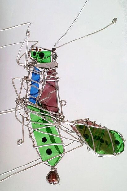 Grillo. Escultura, Ángel «Lobo» Martínez, década de 1990. Foto: José A. Sabatino, Memorabilia Porteña