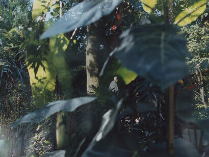 Samuel Laurence Cunnane, Man in Botantical Garden, Hamburg, 2014, Hand-printed C-type print on archival photo paper, framed, 16.7 x 25.5 cm / 10 x 6.6 in, Image courtesy Kerlin Gallery
