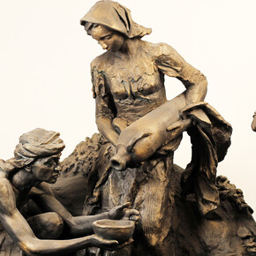 Rebekah, At-the Well, 61x51x36inches, painted resin