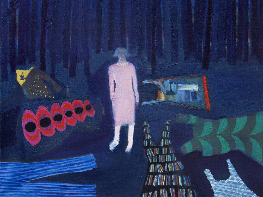 Tom Hammick, Continuous Present, Dona Isabel in the Forest, 2015, Oil on canvas (c) Tom Hammick, Courtesy of Flowers Gallery London and New York