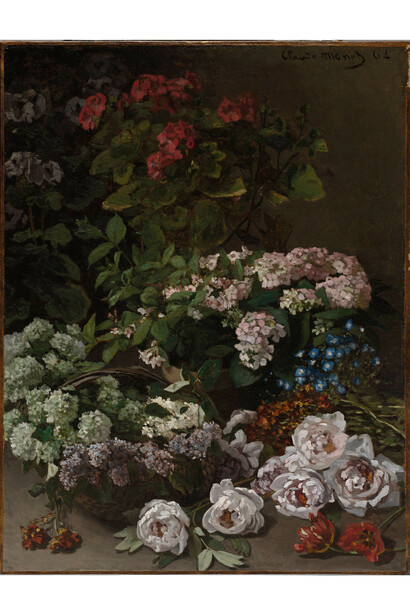 Claude-Oscar Monet, Spring Flowers, 1864, Oil on canvas, 116.8 x 90.5 cm, The Cleveland Museum of Art, Gift of the Hanna Fund, Photo © The Cleveland Museum of Art