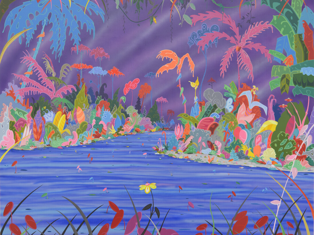 Erik Parker, Undertow, 2015, acrylic on canvas, 72 1/8 x 84 1/8 inches, 183.2 x 213.7 cm
