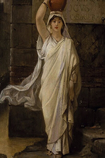 Louis Hector Leroux, Roman water carrier in a white tunic