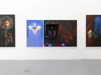 Vitaly Komar, Three day weekend: tomorrow is not guaranteed, exhibition view. Courtesy of Ethan Cohen Gallery