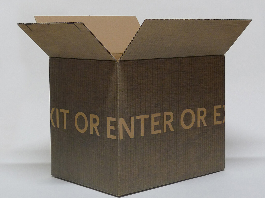 Marco Godinho, Enter Or Exit, 2014, graphite on cardboard, 22,5 x 30,5 x 26(H) cm