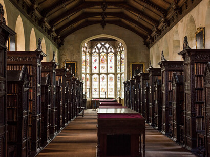 Antigua biblioteca del St John's College, Cambridge, RU