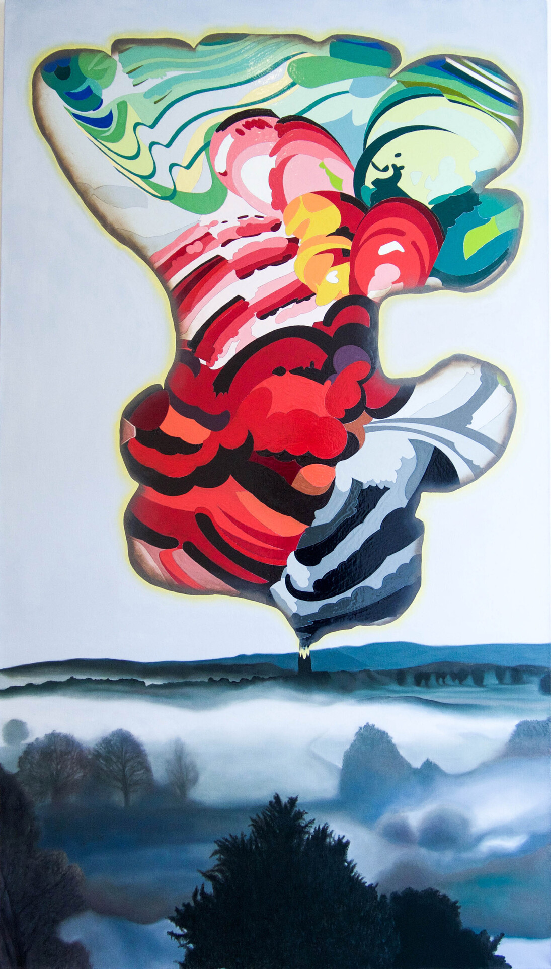 Amir Chasson, Untitled, 2015, oil and household gloss on linen, 230 x 130 cm