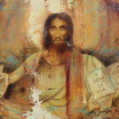Luigi Salvatori, Cristo immagine di Dio in Gloria, acrilico su tela, 40x50 cm, 2025